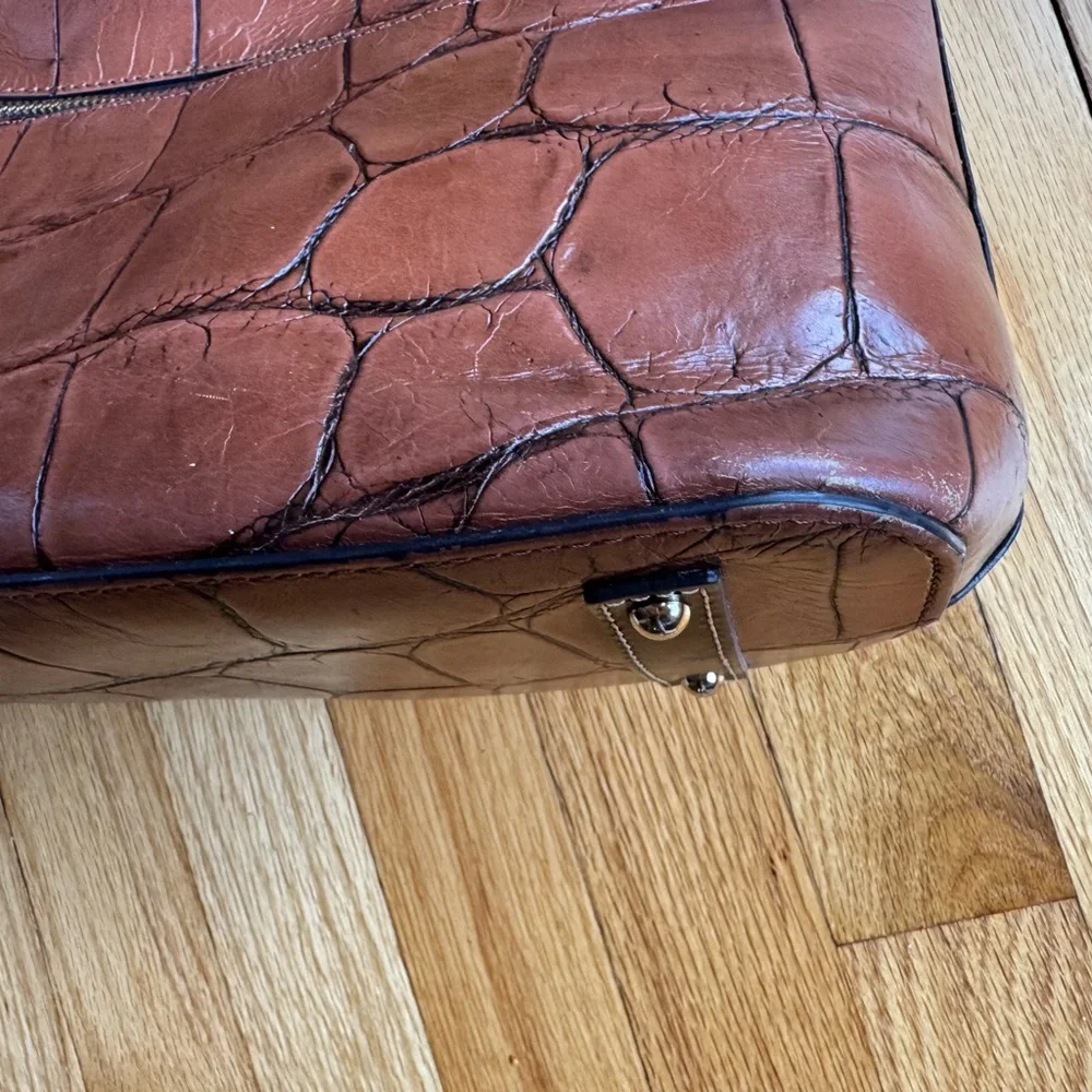 Dooney & Bourke Tan Croc-Embossed Hobo Bag